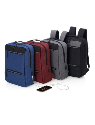 Mochila de Nylon USB 21L Personalizada - 01326 Mochila de Nylon USB 21L Personalizada - 01326