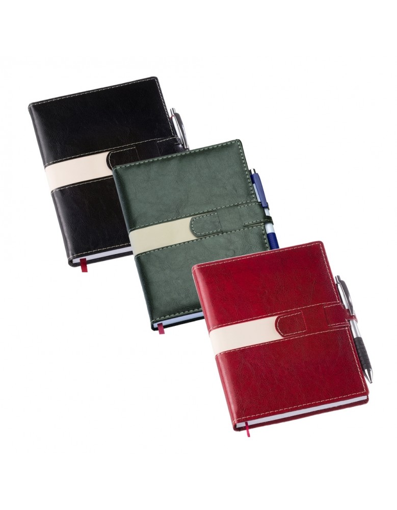 Agenda Diária 2026 com Fecho e Suporte pra Caneta Personalizada - 13919