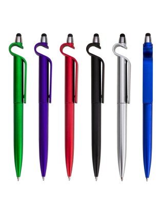 Caneta Plástica Touch com Suporte Personalizada - 13499B
